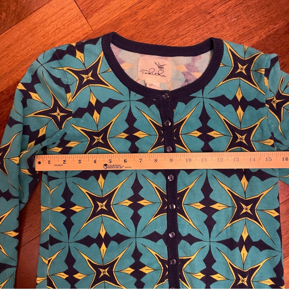 Tabitha Vibrant Teal and Navy Cardigan - Picture 7 of 9